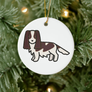 englischer Spanleber und weißer Cartoon Keramik Ornament
