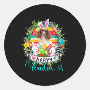 Englischer Springer Spaniel Hund in Ostereiern Ske Runder Aufkleber