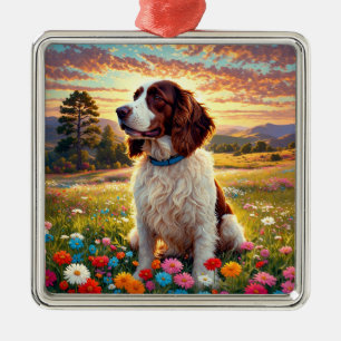 Englischer Springer Spaniel Hund Ornament Aus Metall