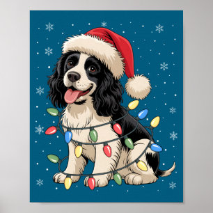 Englischer Springer Spaniel Hund Weihnachtsbaum Li Poster