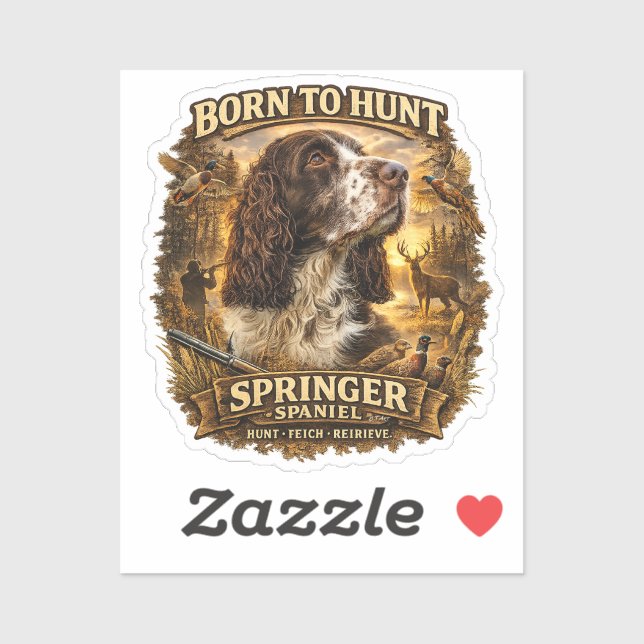 Englischer Springer Spaniel Jagdhund Aufkleber (Blatt)