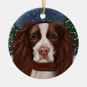 ENGLISCHER SPRINGER SPANIEL KERAMIK ORNAMENT
