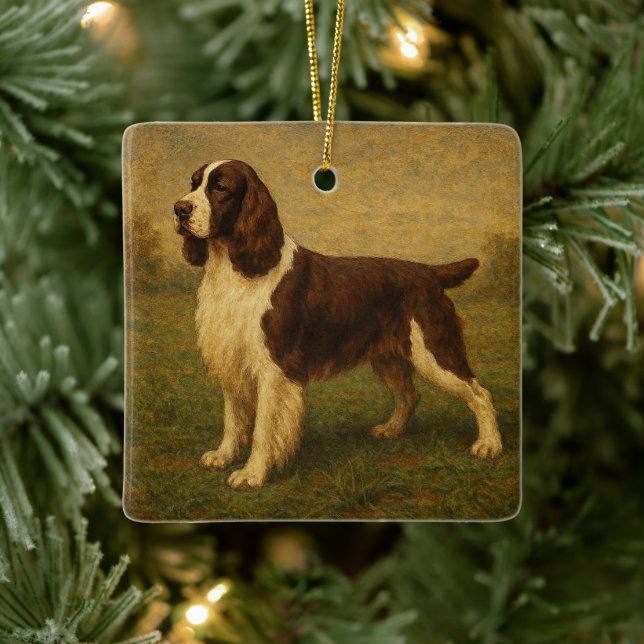 Englischer Springer Spaniel Keramikornament (Baum)