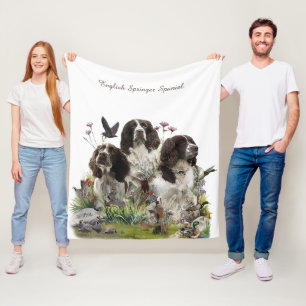 Englischer Springer Spaniel ,Kunst Fleecedecke