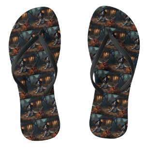 Englischer Springer Spaniel Kürbisse Halloween Gru Flip Flops