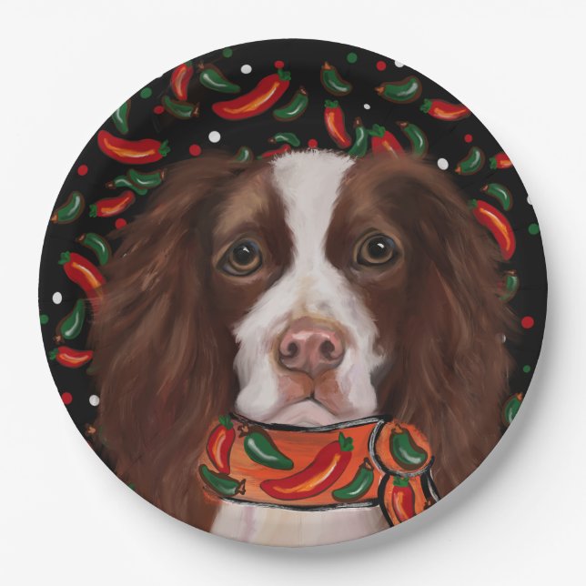 Englischer Springer Spaniel Pappteller (Vorderseite)