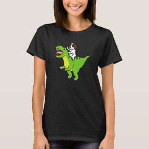 Englischer Springer Spaniel reitet Rex Dinosaurier T-Shirt