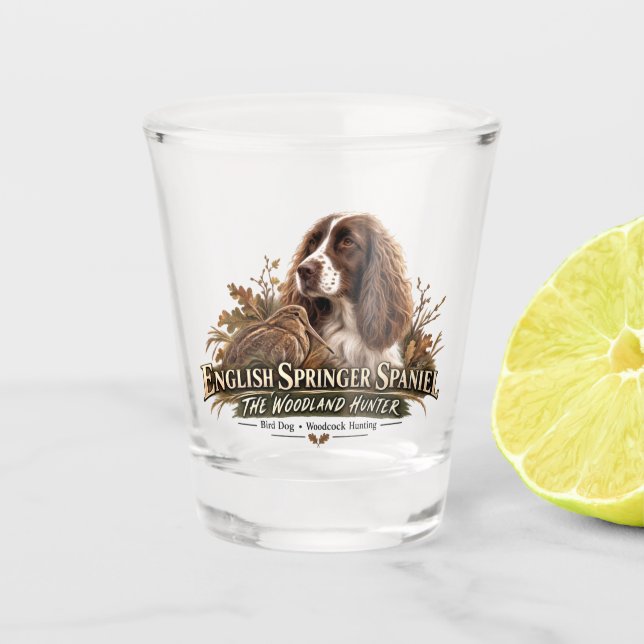 Englischer Springer Spaniel  Schnapsglas (Vorderseite)