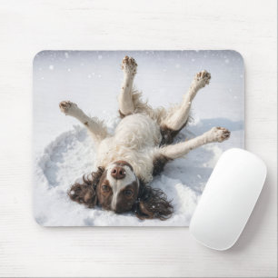 Englischer Springer Spaniel Schneeengel Mousepad