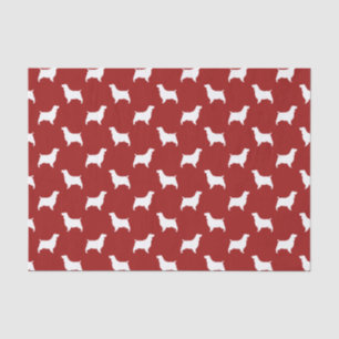 Englischer Springer Spaniel Silhouetten Muster Rot Seidenpapier