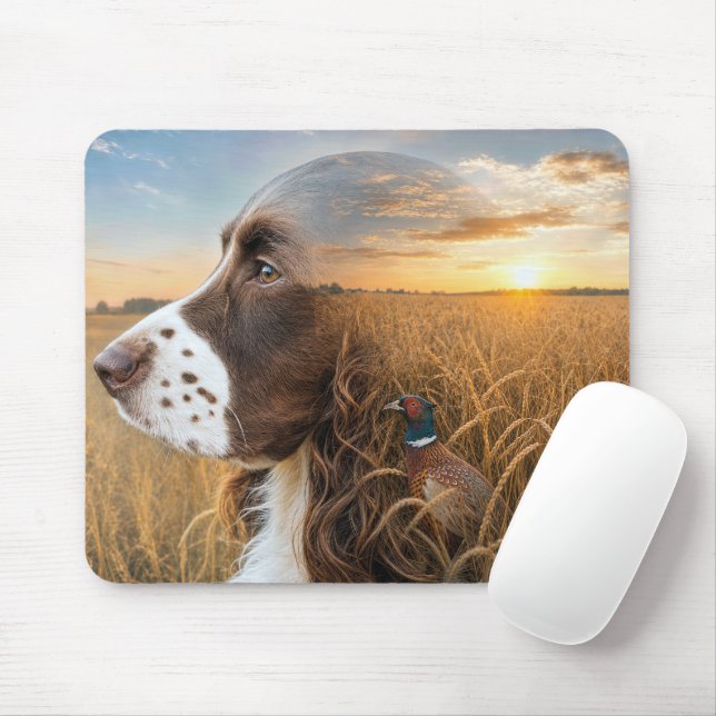 Englischer Springer Spaniel und Fasan Mousepad (Mit Mouse)