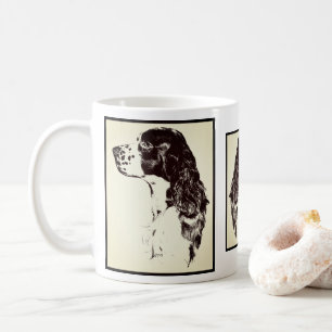 Englischer Springer Spaniel Vintage Kunst Kaffeetasse