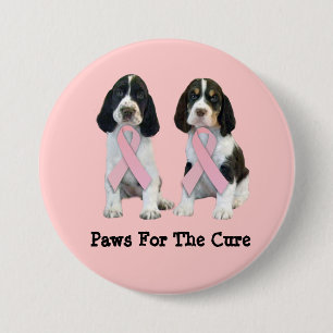 Englischer Springerspaniel-Brustkrebs-Knopf Button