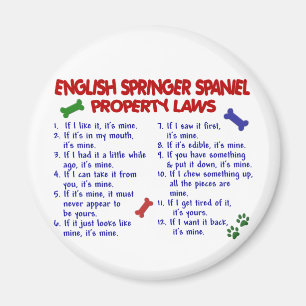 ENGLISCHER SPRINGERSPANIEL Eigentums-Gesetze 2 Magnet