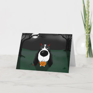 Englischer SpringerSpaniel Halloween Karte