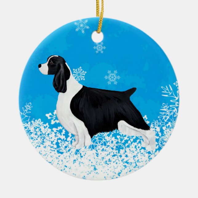 Englischer Springerspaniel-Hund/Welpen-Verzierung Keramik Ornament (Vorne)