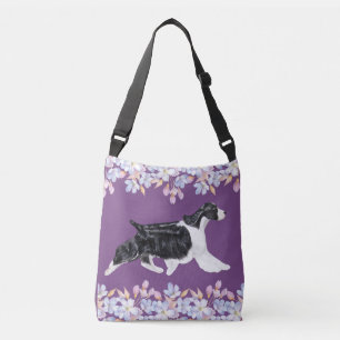 Englischer Springerspaniel-Tasche/Tasche - lila Tragetaschen Mit Langen Trägern