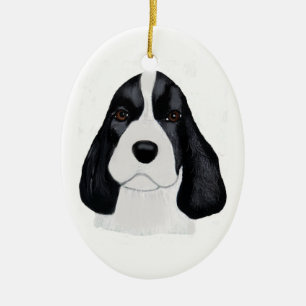 Englischer Springerspaniel-Welpen-Verzierung Keramik Ornament