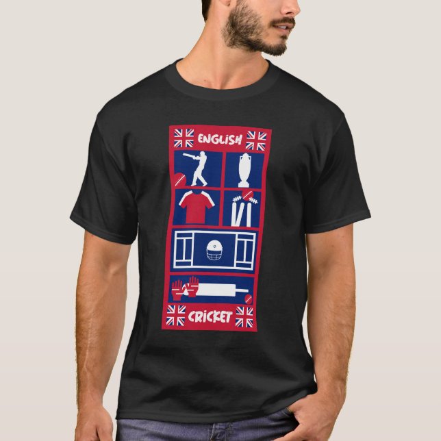 Englischer Test Cricket-T - Shirt (Vorderseite)