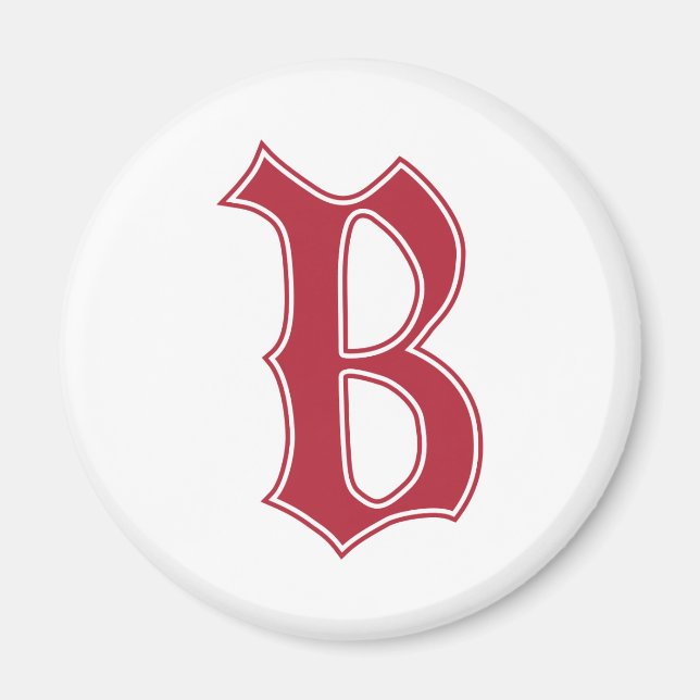 englischer Text gotischer Monogrammbuchstabe B Magnet (Vorne)