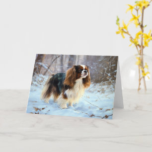 Englischer Toy Spaniel Lass es schneien Weihnachte Karte
