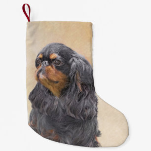 Englischer Toy Spaniel Malerei Original Tier Kunst Kleiner Weihnachtsstrumpf