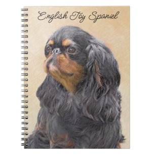 Englischer Toy Spaniel Malerei Original Tier Kunst Notizblock