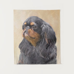 Englischer Toy Spaniel Malerei Original Tier Kunst Wandteppich