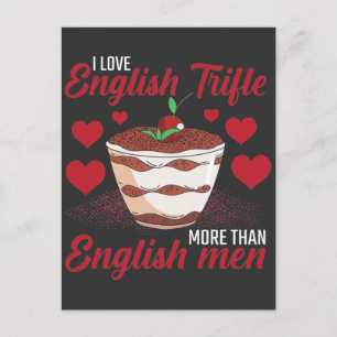 Englischer Trifle-Nachtisch Foodie-Weincreme-Liebh Postkarte