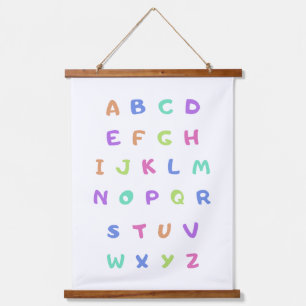 Englisches Alphabet Wandteppich Mit Holzrahmen