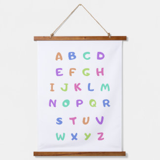 Englisches Alphabet Wandteppich Mit Holzrahmen