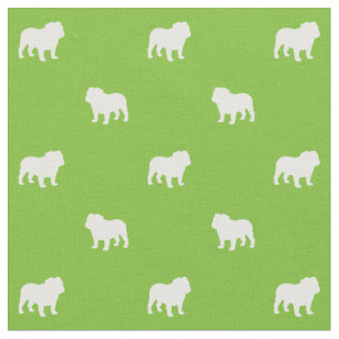 Englisches Bulldoggen-Silhouette-Muster niedlich Stoff