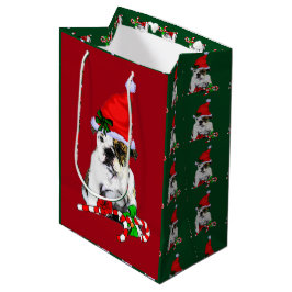 Englisches Bulldoggen-Weihnachten fröhlich Mittlere Geschenktüte