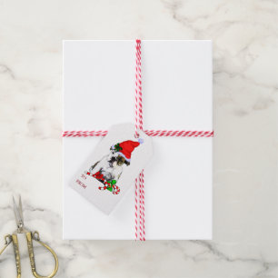 Englisches Bulldoggen-Weihnachten Geschenkanhänger