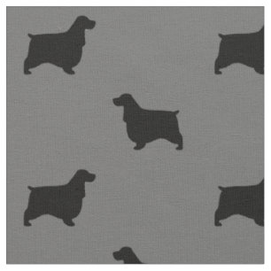 Englisches Cockerspaniel-Silhouette-Muster Stoff