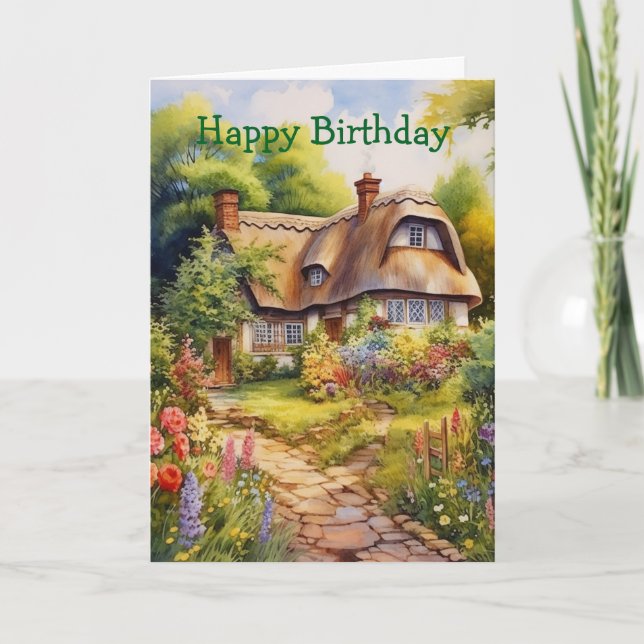 Englisches Cottage Karte (Vorderseite)