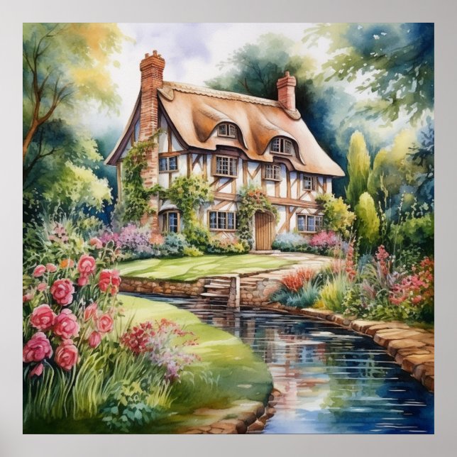 Englisches Cottage Poster (Vorne)