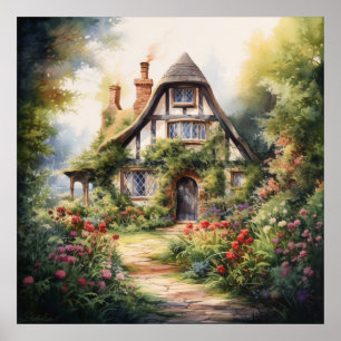Englisches Cottage Poster