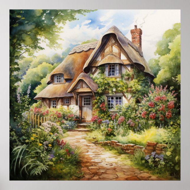 Englisches Cottage Poster (Vorne)