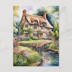 Englisches Cottage Postkarte