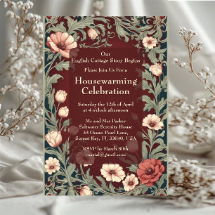 Englisches Cottage William Morris Marone Hausparty Einladung