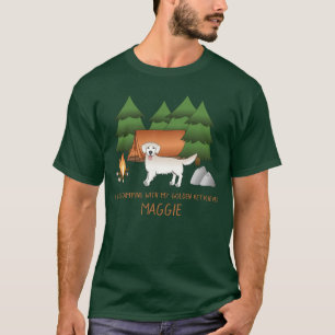 Englisches Cream Golden Retriever Camping im Wald T-Shirt