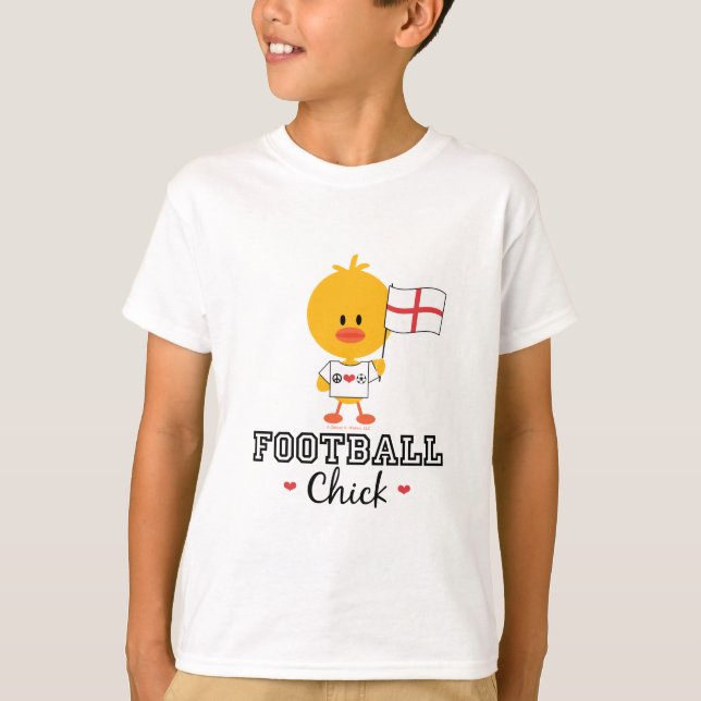 Englisches Fußball-Fußball-Küken scherzt T - Shirt (Vorderseite)