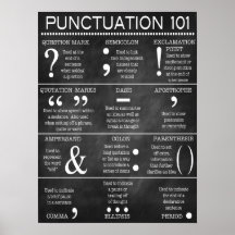 englisches Grammar Punctuation Poster