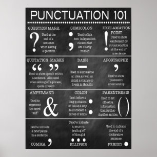 englisches Grammar Punctuation Poster