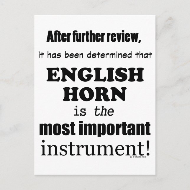 Englisches Horn wichtigstes Instrument Postkarte (Vorderseite)