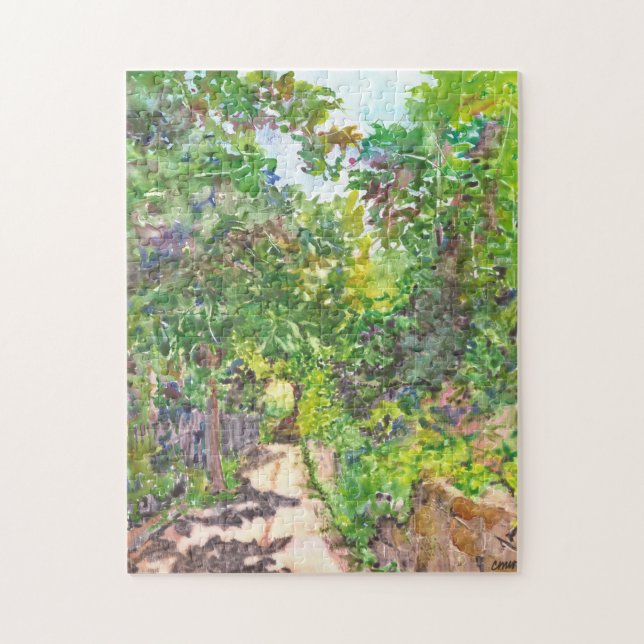 Englisches Land-Weg-Aquarell-Puzzlespiel (Vertikal)