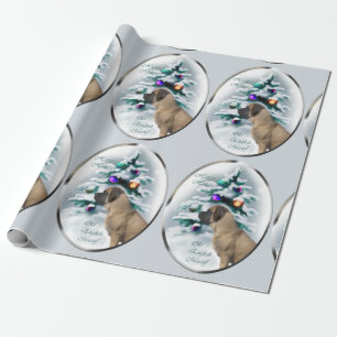 Englisches Mastiff-Weihnachten Geschenkpapier