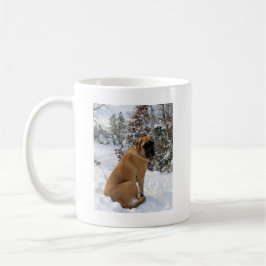 Englisches Mastiffhund"Schnee-Pose" Foto Kaffeetasse