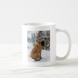Englisches Mastiffhund"Schnee-Pose" Foto Kaffeetasse